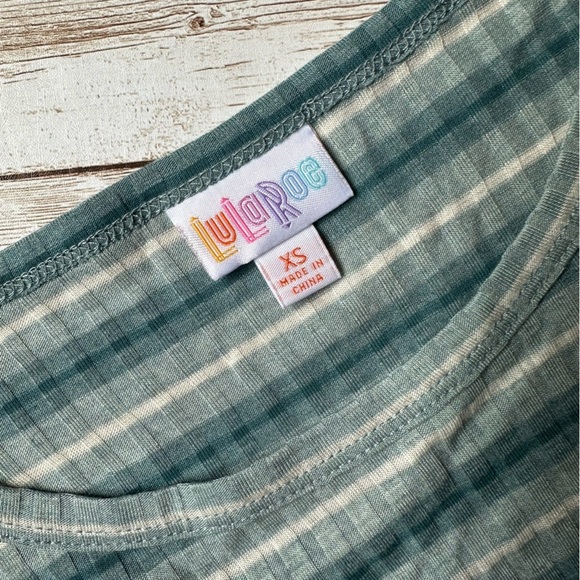 LuLaRoe Julia Dress | size XS (2-4) | Green Striped | NWT - Picture 4 of 6